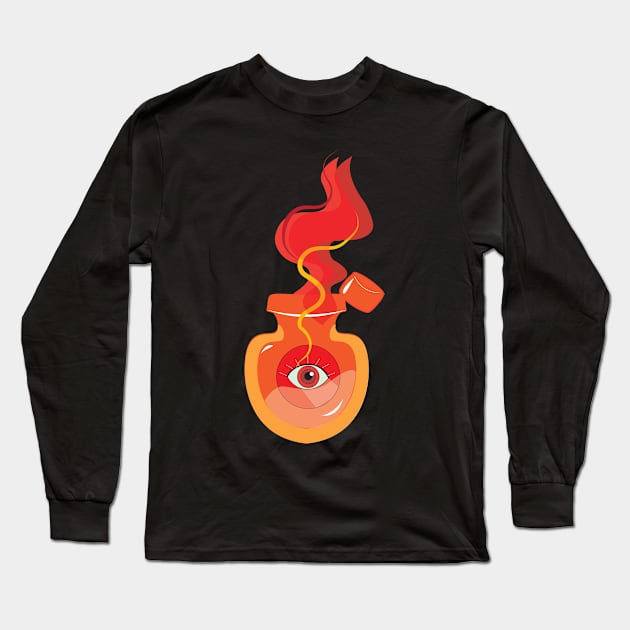 Orange Witch Eye Long Sleeve T-Shirt by emma17